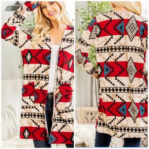 Boutique NWT Light weight knit open front cardigan southwest western boho
